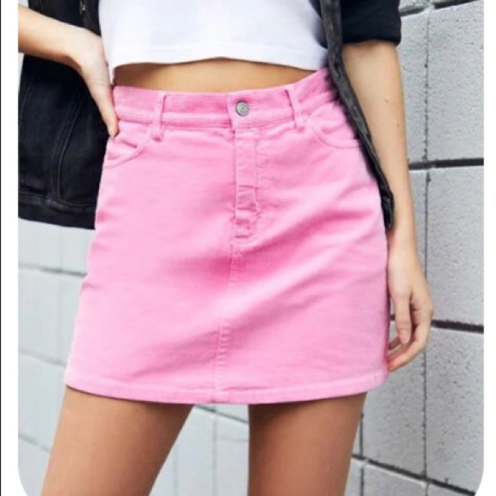 NWT * Beginning Boutique Baby Pink Denim Eilish Mini Skirt Size Small